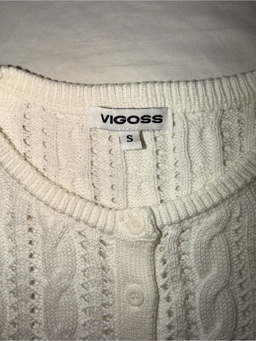 Vigoss - White Crop Shirt Short Sleeve, Size S - Picture 4 of 7